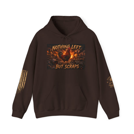 Nothing Left But Scraps Rooster Hoodie | Distressed Flag Sleeve