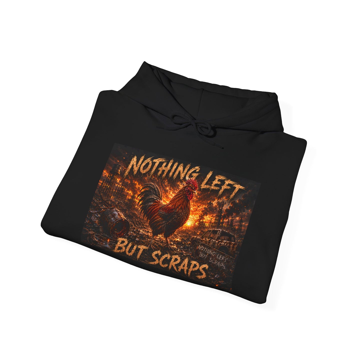 Nothing Left But Scraps Rooster Hoodie | Distressed Flag Sleeve