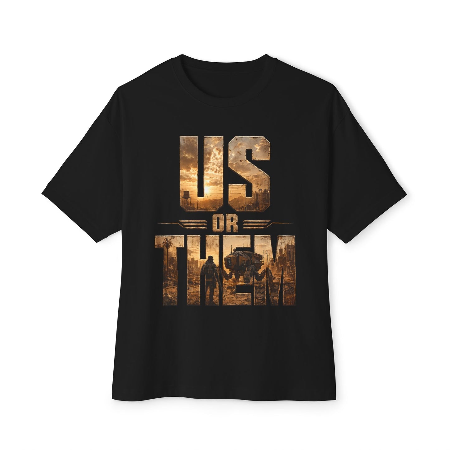 Us Or Them graphic tee | post-apocalyptic silhouette design