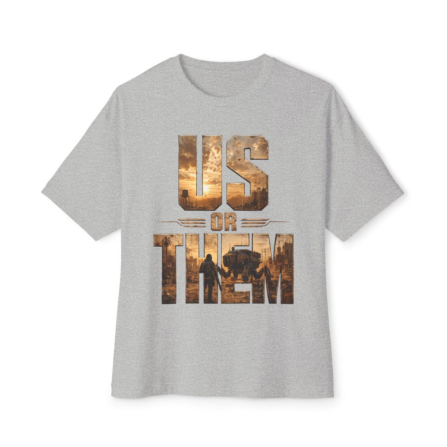 Us Or Them graphic tee | post-apocalyptic silhouette design