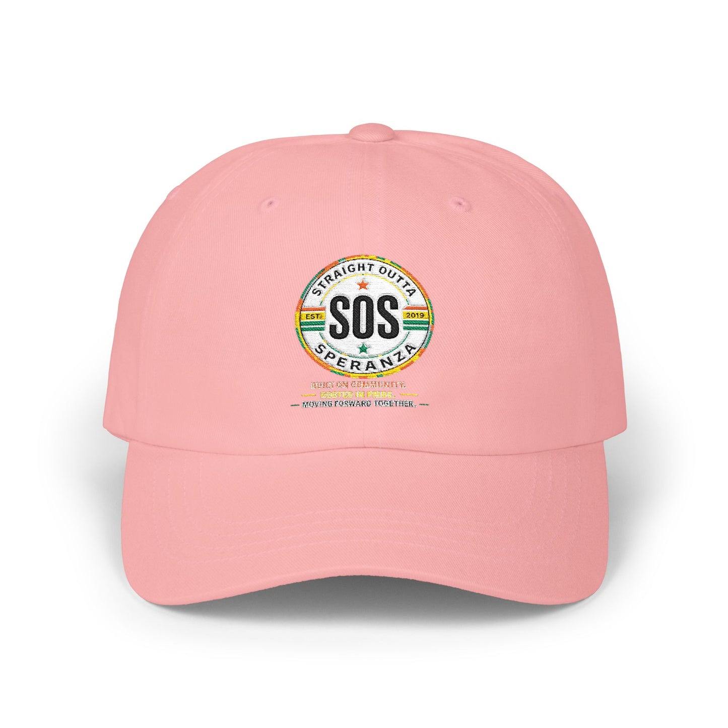 SOS Vintage Stripe Dad Cap — Classic Embroidered Cotton Baseball Hat