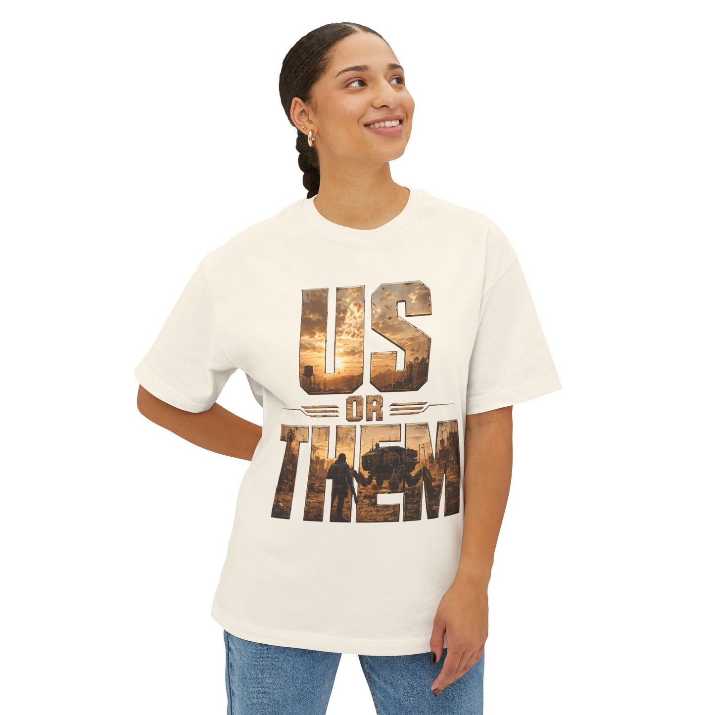 Us Or Them graphic tee | post-apocalyptic silhouette design