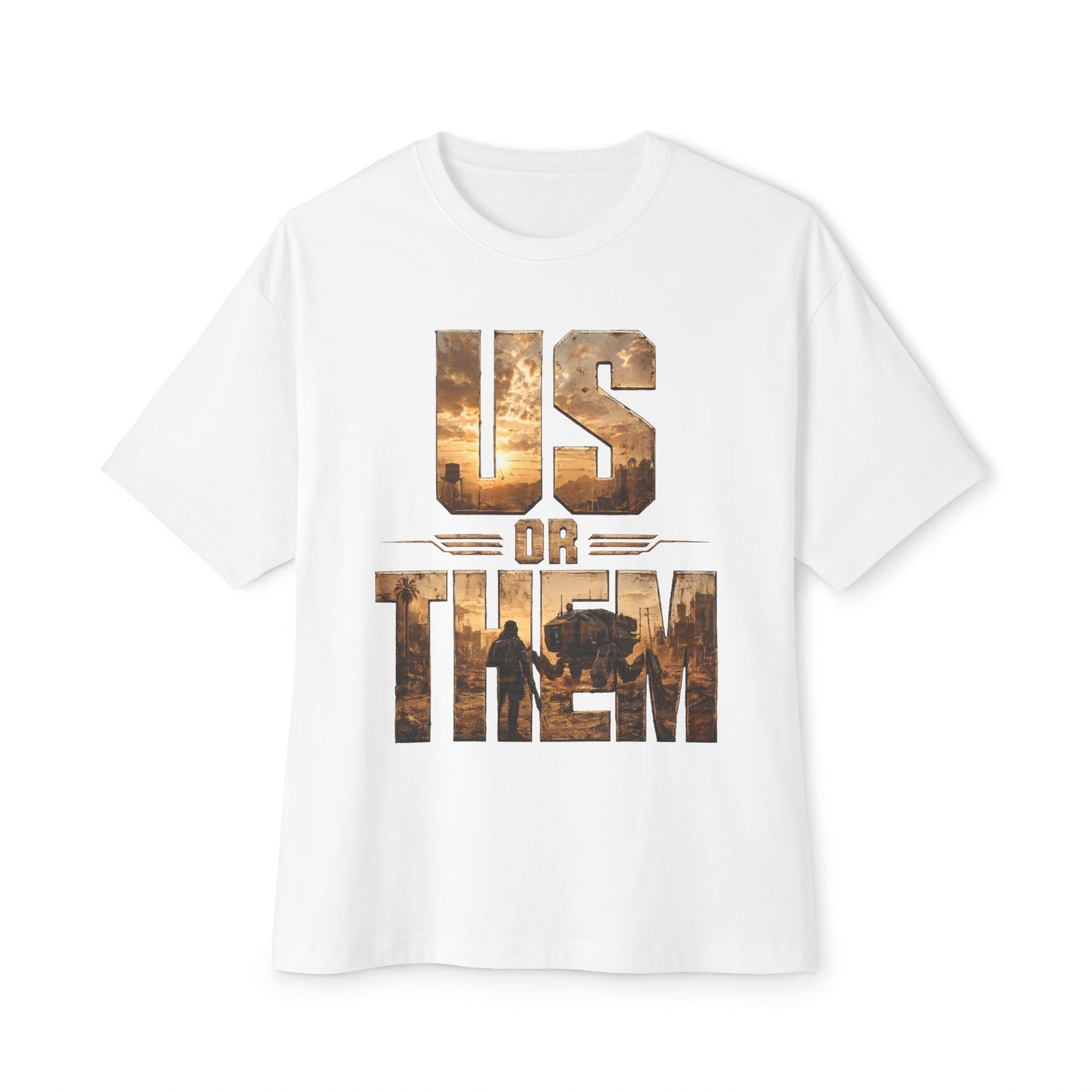 Us Or Them graphic tee | post-apocalyptic silhouette design