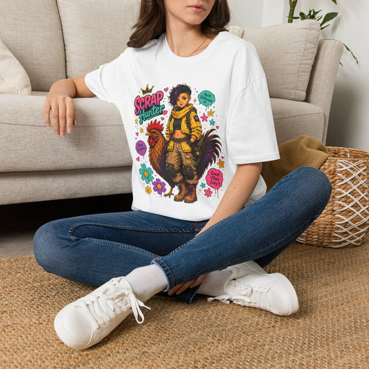 Scrap Hunter shirt | Post-Apocalyptic Girl with Rooster illustration