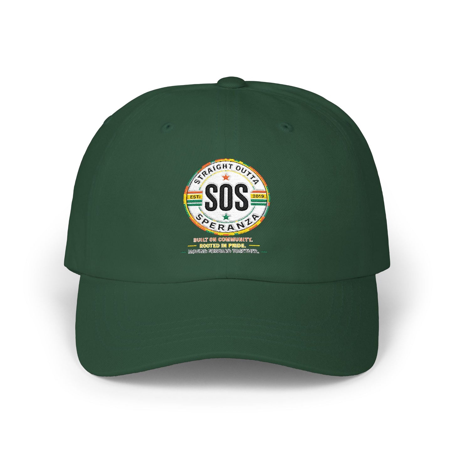 SOS Vintage Stripe Dad Cap — Classic Embroidered Cotton Baseball Hat