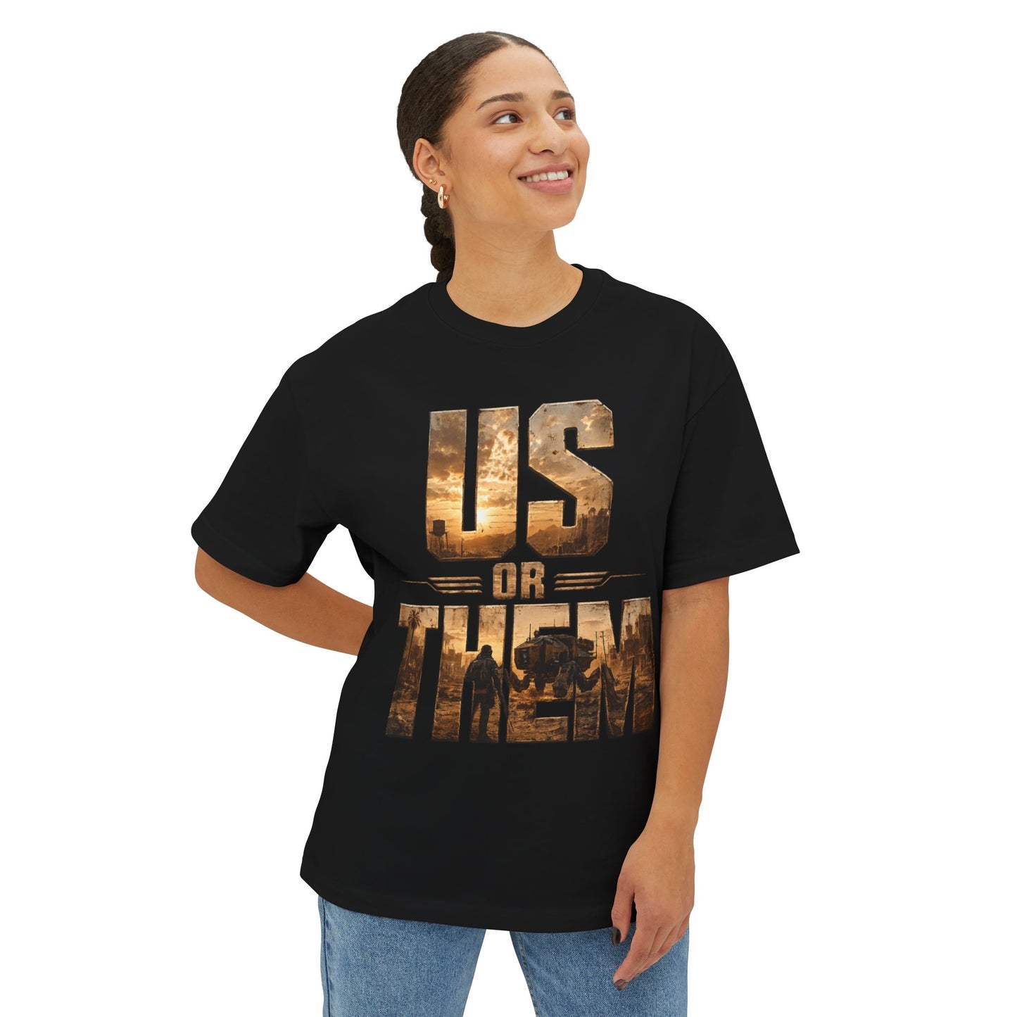 Us Or Them graphic tee | post-apocalyptic silhouette design