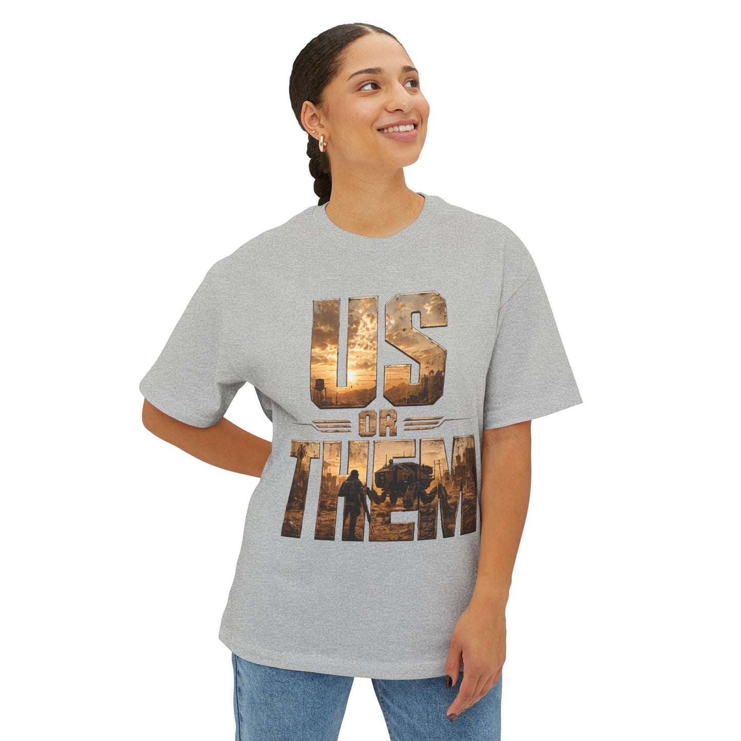 Us Or Them graphic tee | post-apocalyptic silhouette design